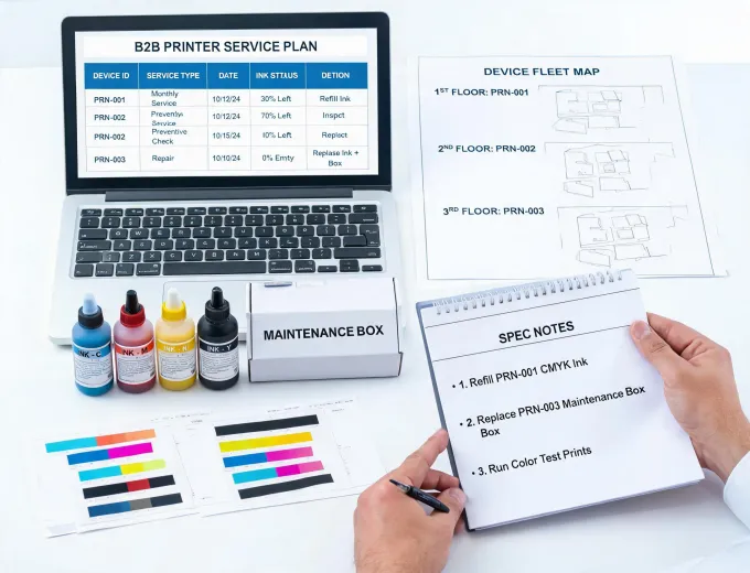 Printer service planning desk